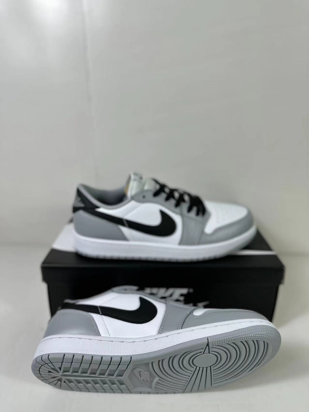 Air Jordan 1 Low OG Barons Sneakers Black Grey CZ0790-110 - product image from the listing.