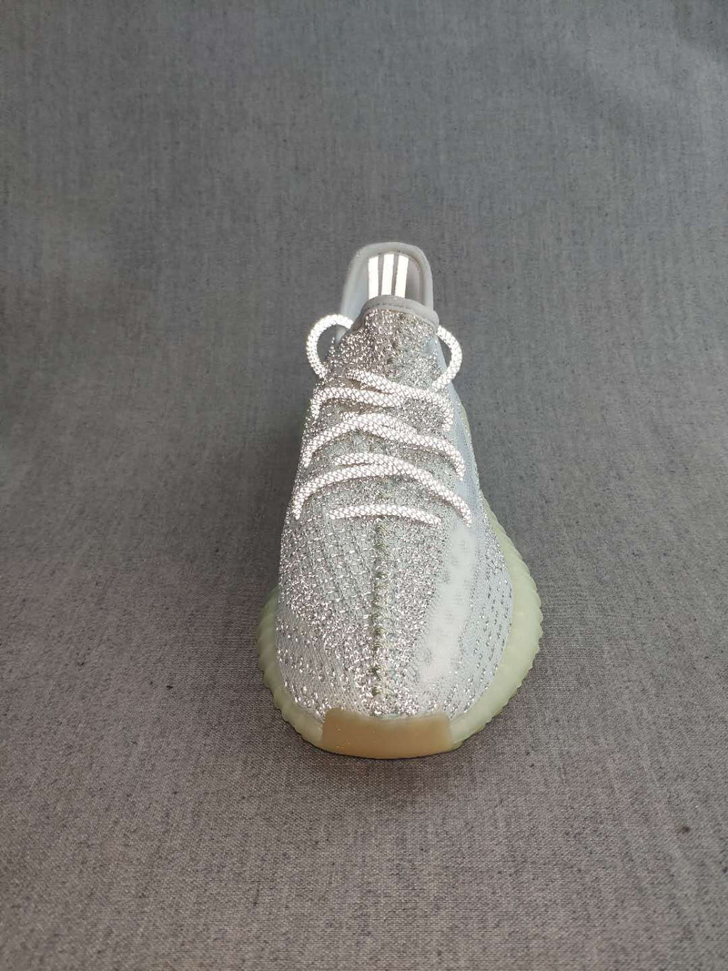 Gray and Cream Adidas Yeezy Boost 350 V2 Knit Sneakers - product image from the listing.
