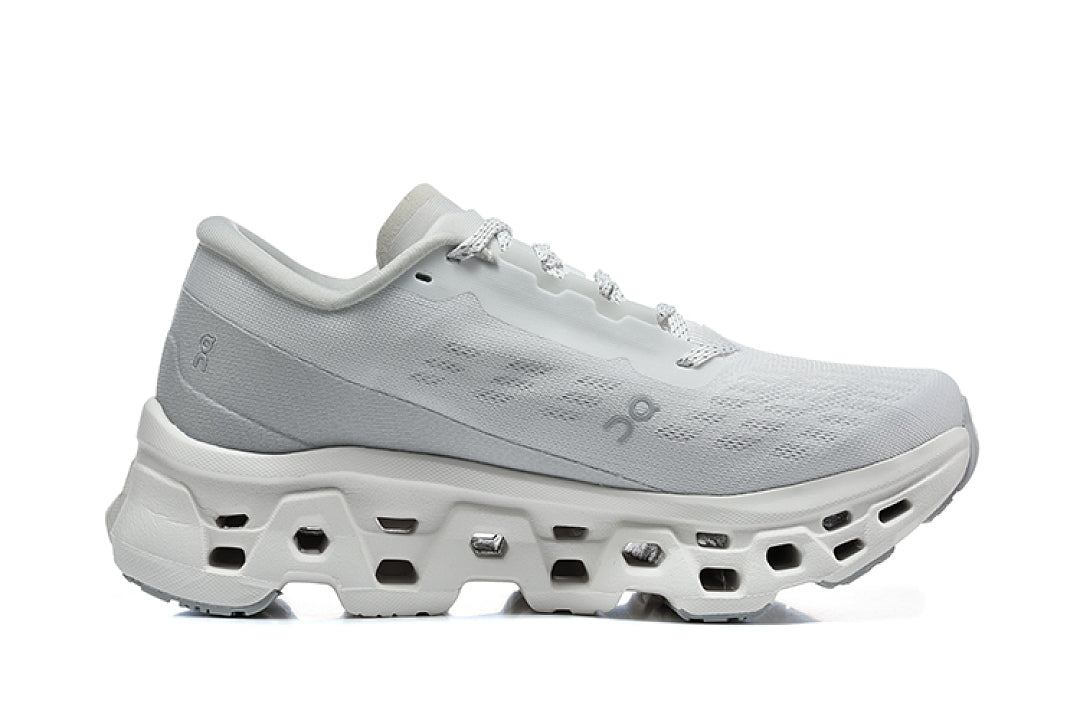 On Cloudmonster 3 Running Shoes, in Grey and White - product image from the listing.