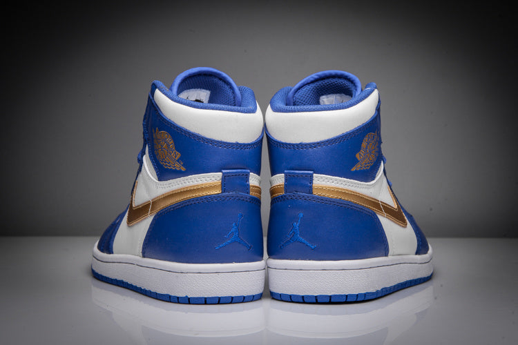 Air Jordan 1 High Sneakers in Blue White Gold - product image from the listing.