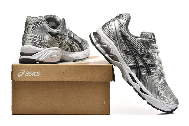 ASICS GEL-Kayano 14 Running Sneakers in Silver - product image from the listing.