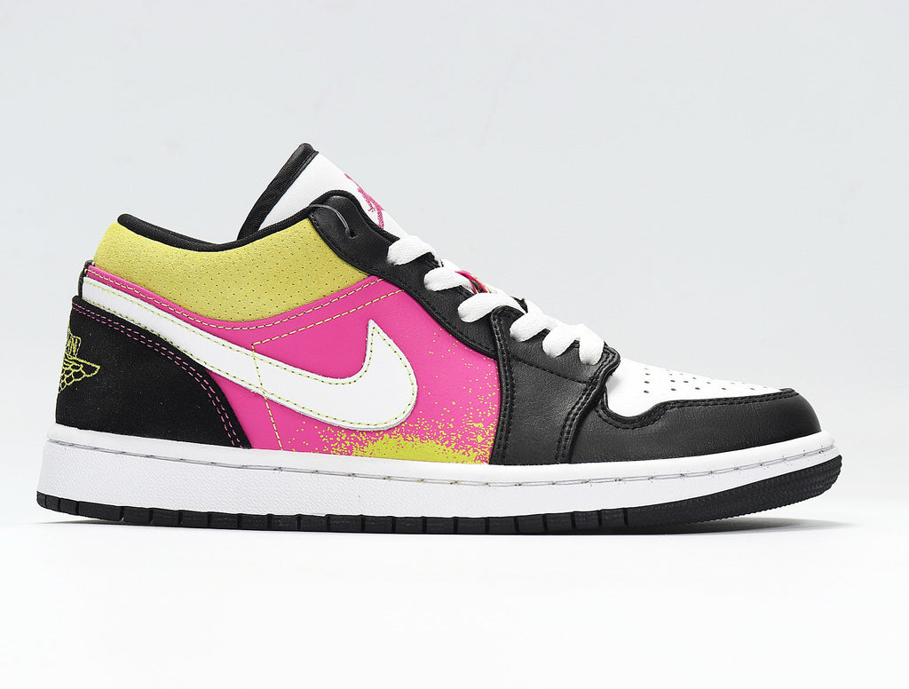Nike Air Jordan 1 Low Sneakers in Yellow Pink Black CW5564-001 - product image from the listing.