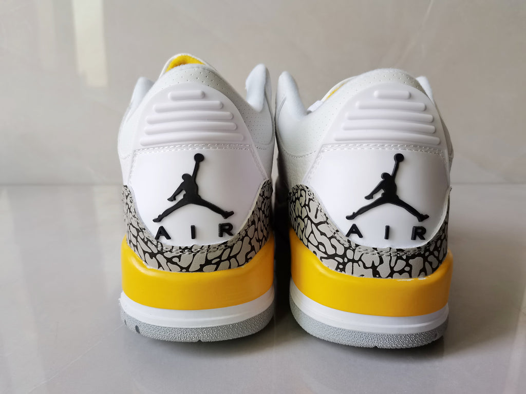 Air Jordan 3 Retro White Yellow Sneakers - product image from the listing.
