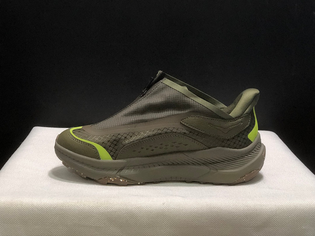 Olive Green HOKA Project Transport Zip Sneakers - product image from the listing.