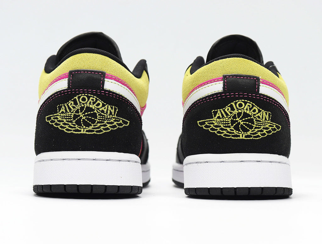 Jordan 1 Low Sneakers in Yellow Pink Black CW5564-001 - product image from the listing.