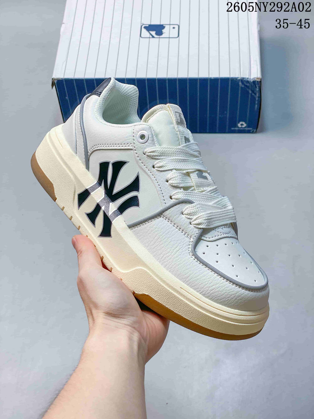 MLB Low-Top Sneakers in White and Cream 2605NY292A02 - product image from the listing.