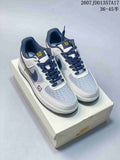 Nike Air Force 1 '07 Low Sneakers in White Navy Gray 2607JDD1357A17 - product image from the listing.