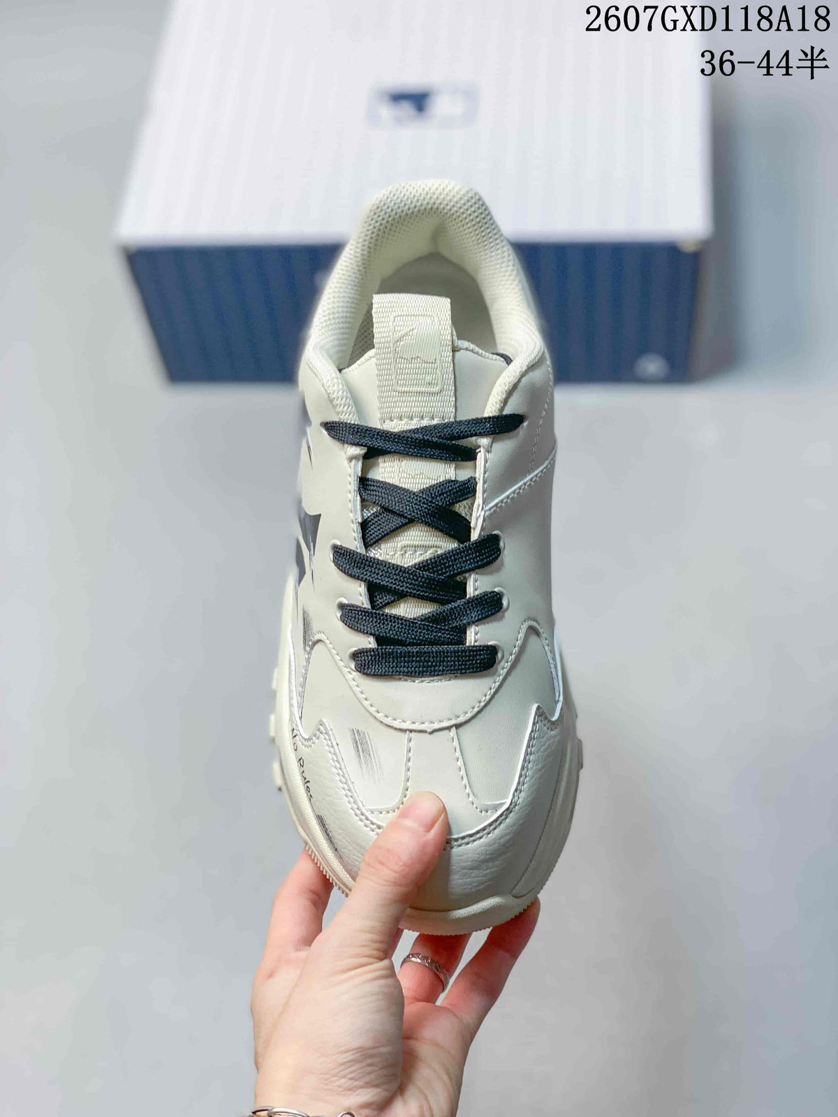 MLB Big Ball Chunky Sneakers in White Black 2607GXD118A18 - product image from the listing.