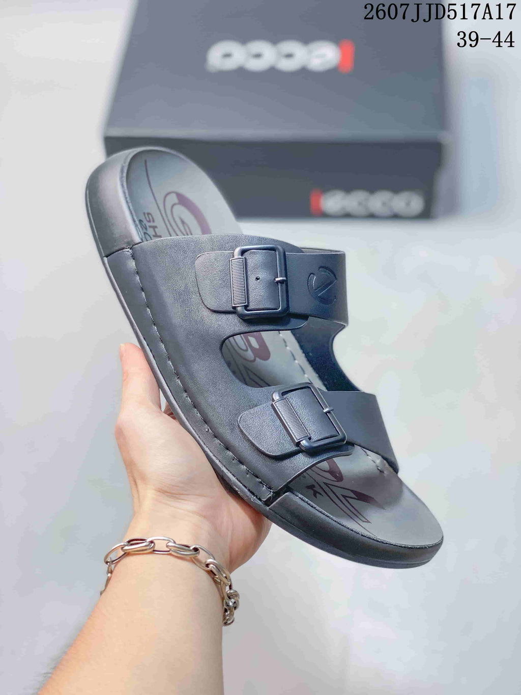 Double-Buckle Slide Sandals 2607JJD517A17 by ECCO - product image from the listing.