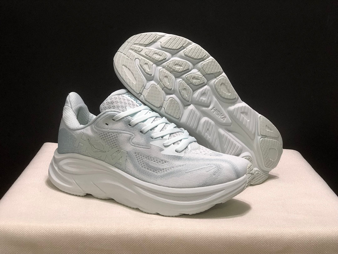 HOKA Clifton 10 Running Shoes in White - product image from the listing.
