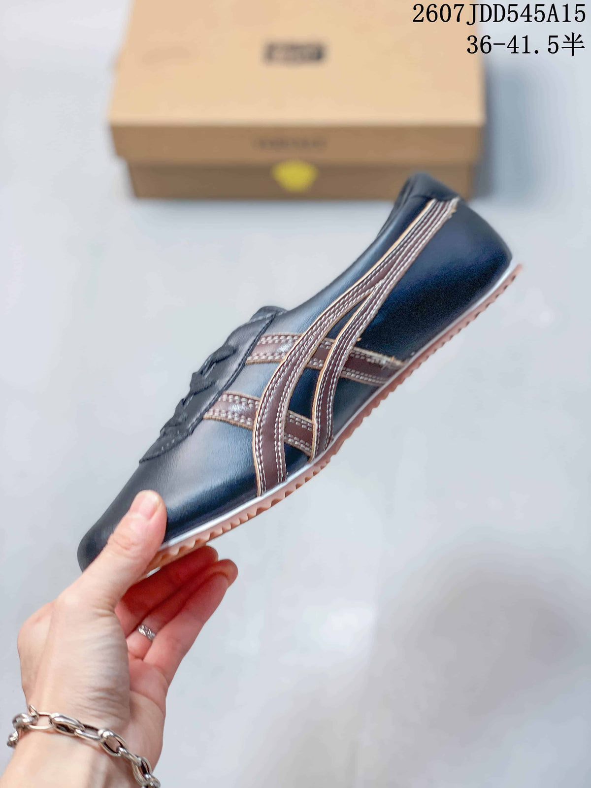 Versace x Onitsuka Tiger Tai-Chi Sakura Sneakers in Navy Brown - product image from the listing.