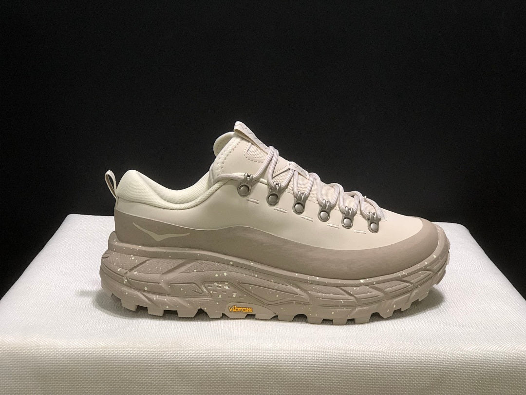 Cream and Taupe HOKA Tor Summit Trail Sneakers - product image from the listing.