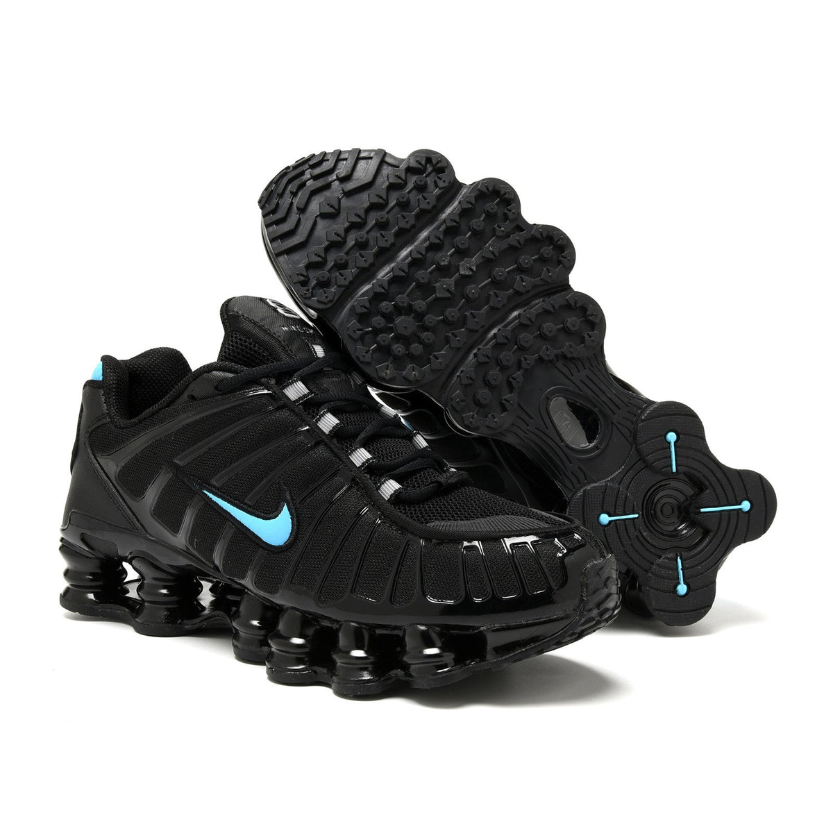 White and Red Nike Shox TL Sneakers - product image from the listing.