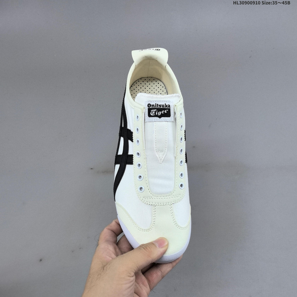 Onitsuka Tiger Mexico 66 Slip-On Sneakers in White Black D342Q - product image from the listing.