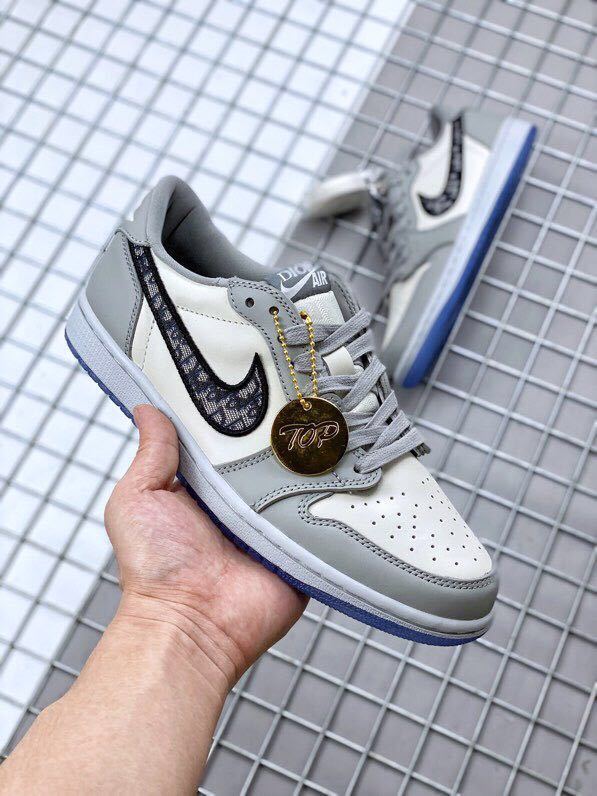 Dior x Air Jordan 1 Low Sneakers CN8608-002 in Grey - product image from the listing.