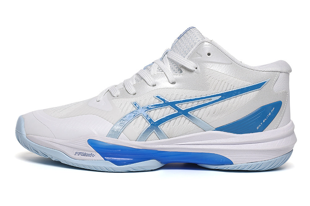 ASICS Sky Elite FF 4 Volleyball Shoes in White Blue - product image from the listing.