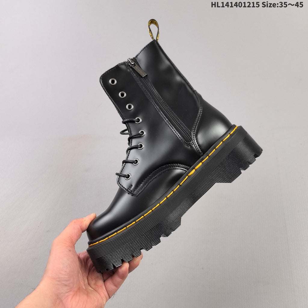 1057 Black Platform Lace-Up Boots by Dr. Martens - product image from the listing.