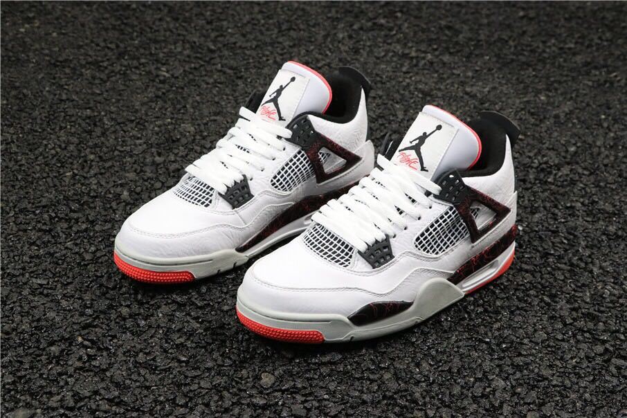 Air Jordan 4 Pale Citron Sneakers White Black Red - product image from the listing.