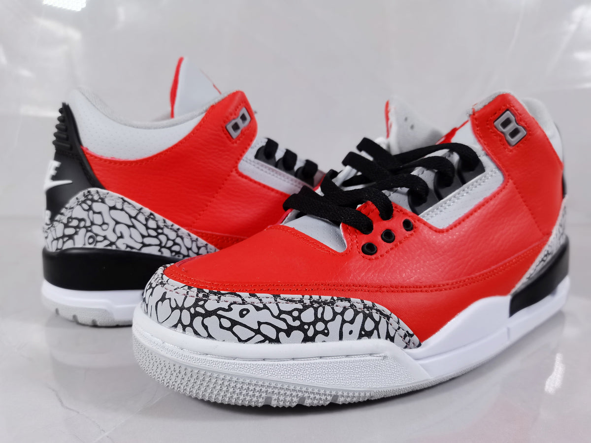 Red Black Cement Print Sneakers - Air Jordan 3 Retro - product image from the listing.