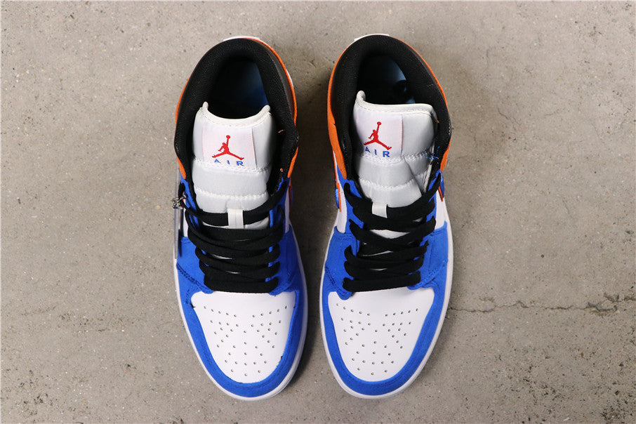 Jordan 1 High Sneakers in Blue Orange White 852542-146 - product image from the listing.