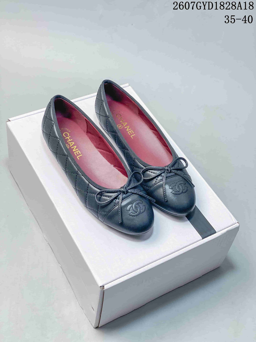 Chanel Quilted Ballet Flats in Black 2607GYD1828A18 - product image from the listing.