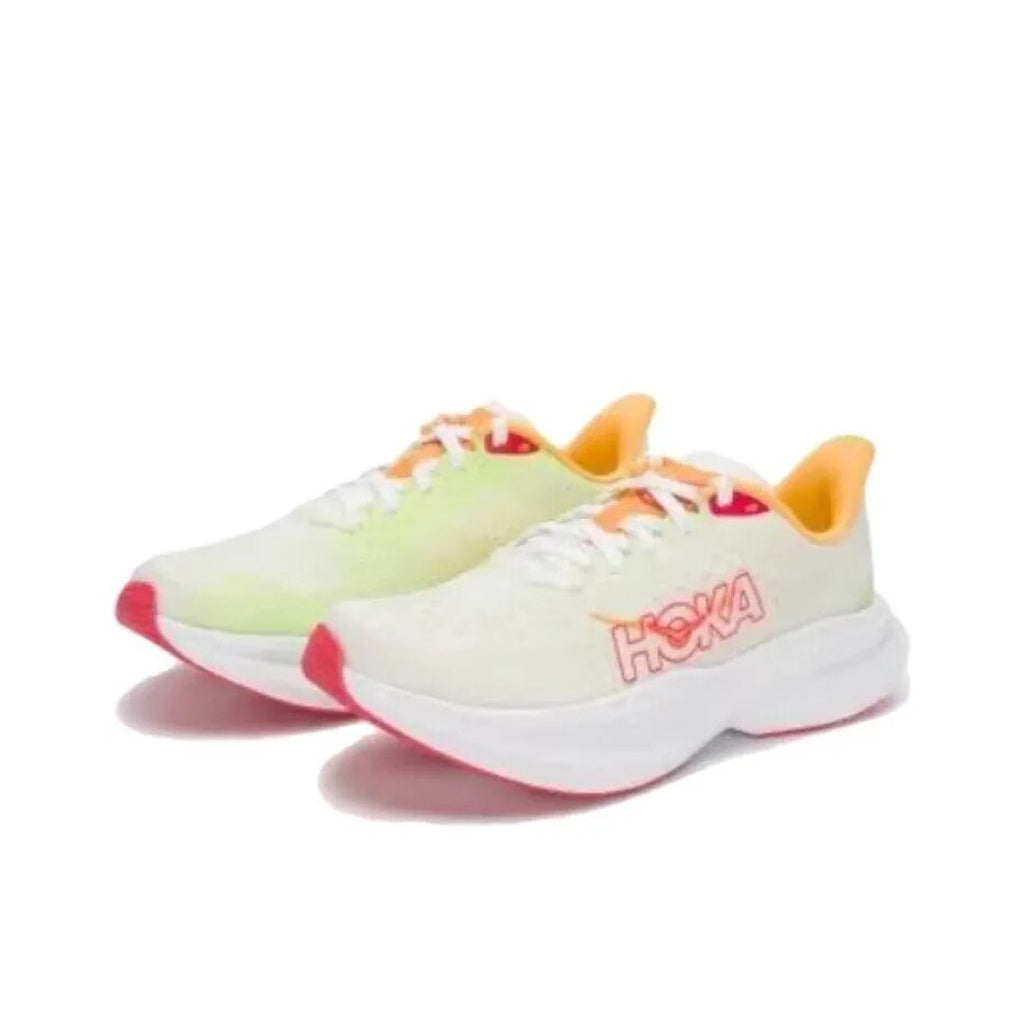 White and Lime HOKA Road Running Shoes - product image from the listing.