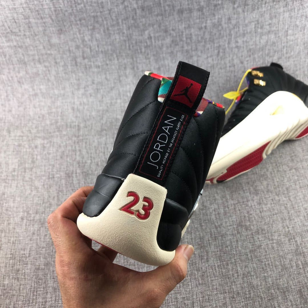 Air Jordan 12 CNY Patchwork High-Top Sneakers Black - product image from the listing.