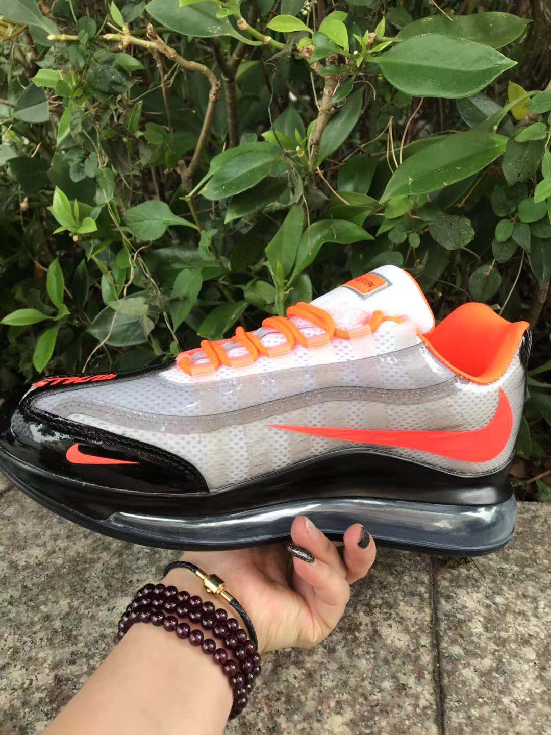 Nike Air Max 720 Sneakers in White Black Bright Orange - product image from the listing.