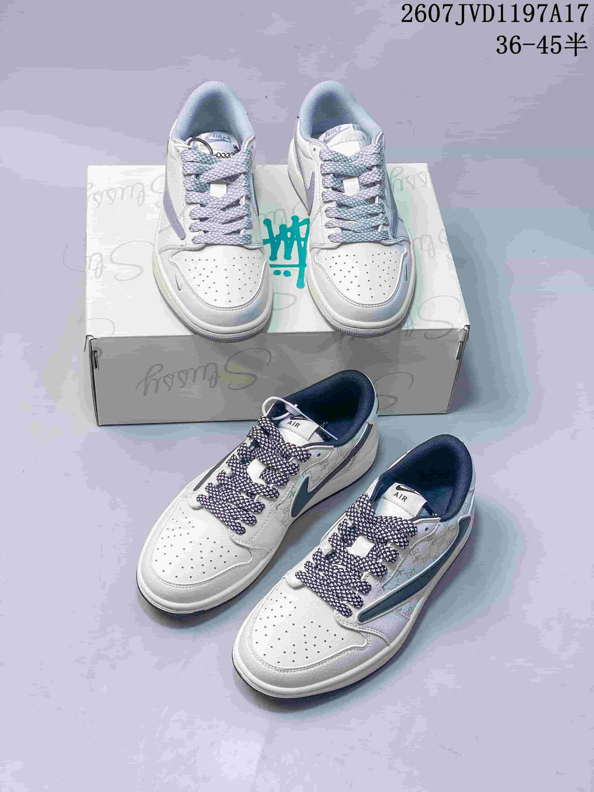 Air Jordan Low White Grey Sneakers 2607JVD1197A17 - product image from the listing.