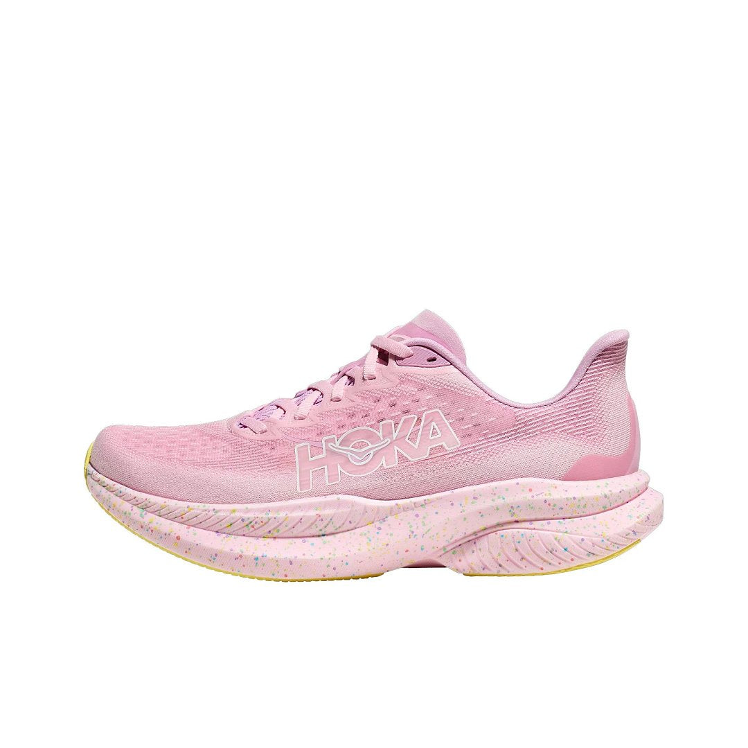 HOKA Pink Shoes for Running with Speckled Midsole - product image from the listing.