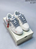 Nike SB Dunk Low LV-Pattern Sneakers in White Grey - product image from the listing.