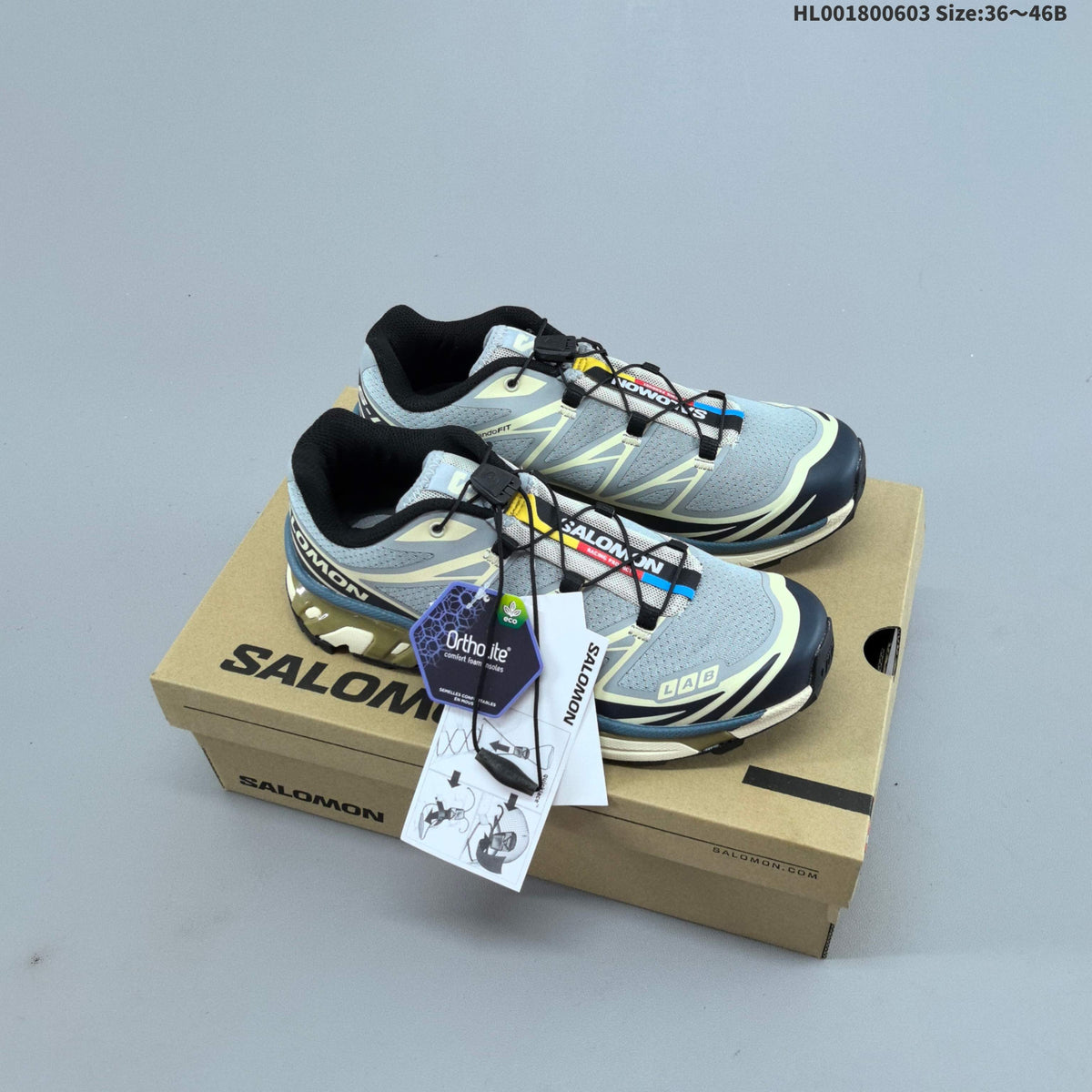 Gray Salomon XT-6 GTX Trail Running Shoes - product image from the listing.