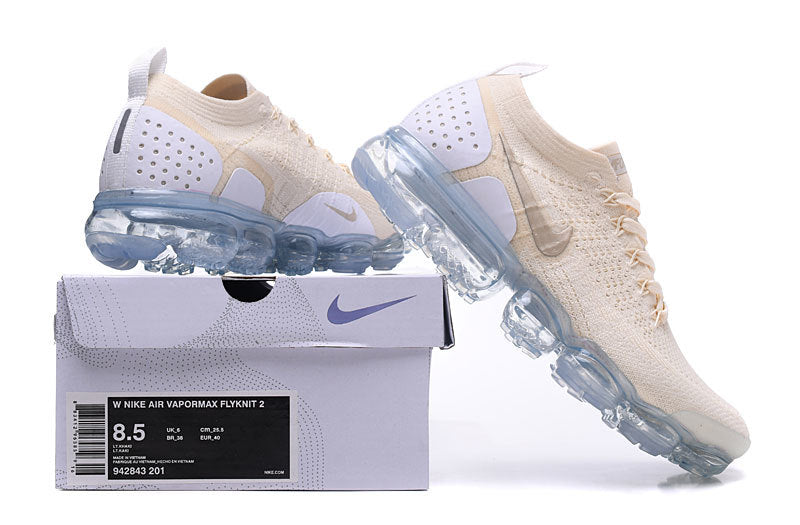 Nike Air VaporMax Flyknit 2 Sneakers in Light Yellow 942843-201 - product image from the listing.