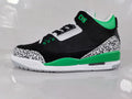 Air Jordan 3 Black Green Elephant Print Sneakers - product image from the listing.