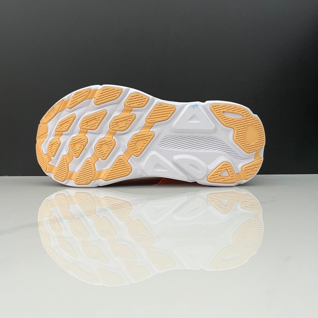 HOKA Clifton 9 Running Shoes, in Orange and Blue - product image from the listing.