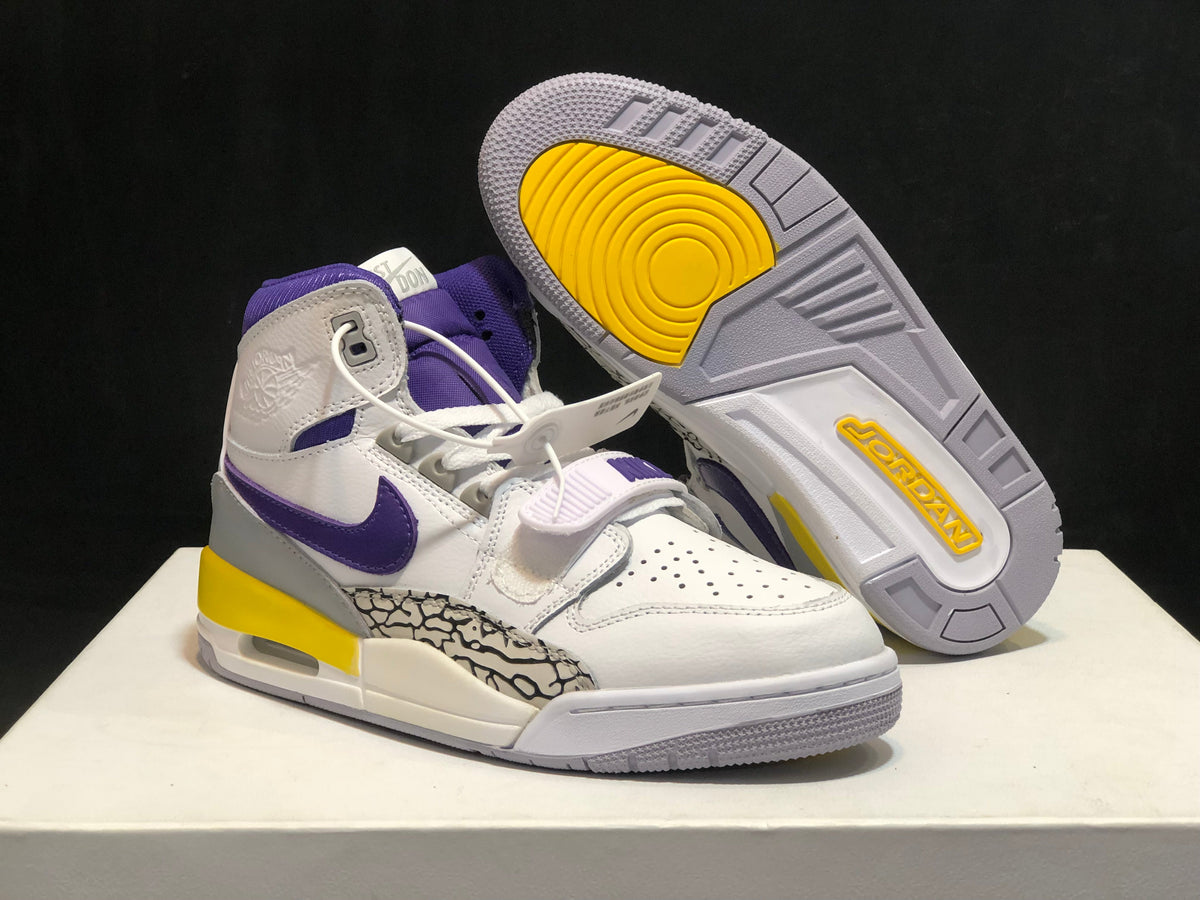 Air Jordan Legacy 312 Lakers White Purple Sneakers AT4040-157 - product image from the listing.