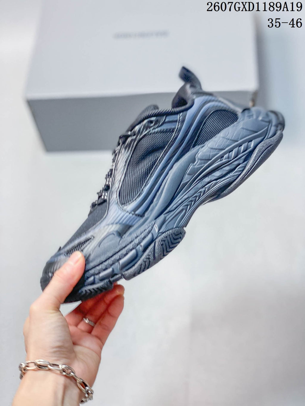 Balenciaga Triple S.2 Chunky Sneakers in Black Dark Gray - product image from the listing.