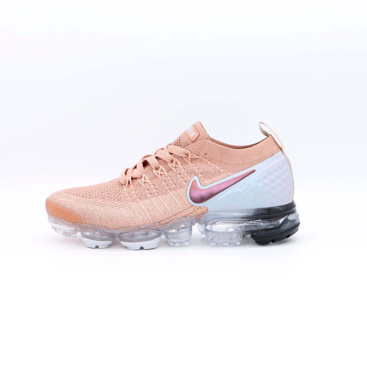 Nike Air VaporMax Flyknit Trainers Peach Style 942843-6029 - product image from the listing.