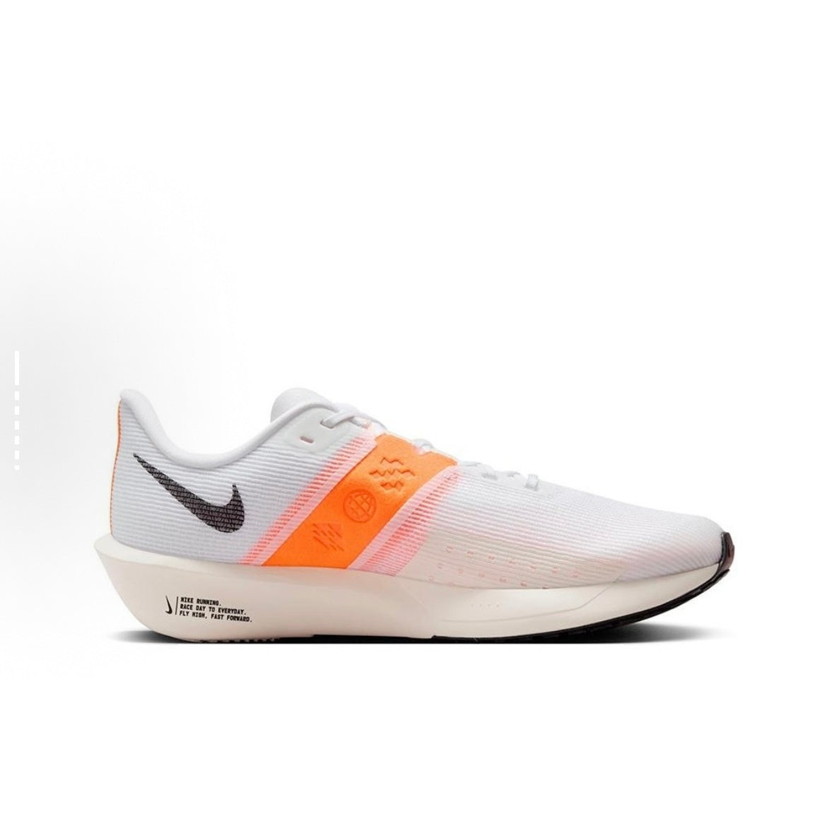 Nike Air Zoom Rival Fly 4 Running Shoes in White Orange FV6040-101 - product image from the listing.