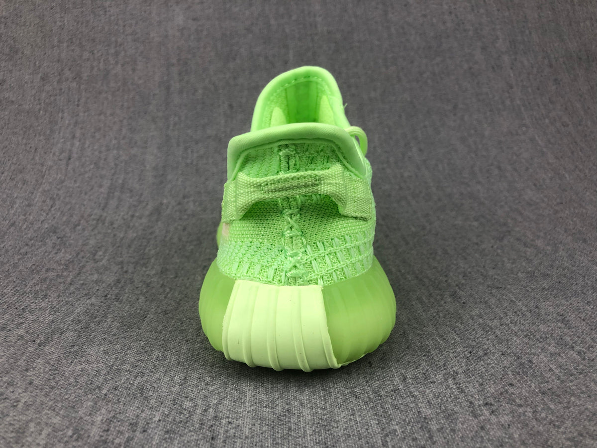 Adidas Yeezy Boost 350 V2 Kids Sneakers in Glow in Green - product image from the listing.
