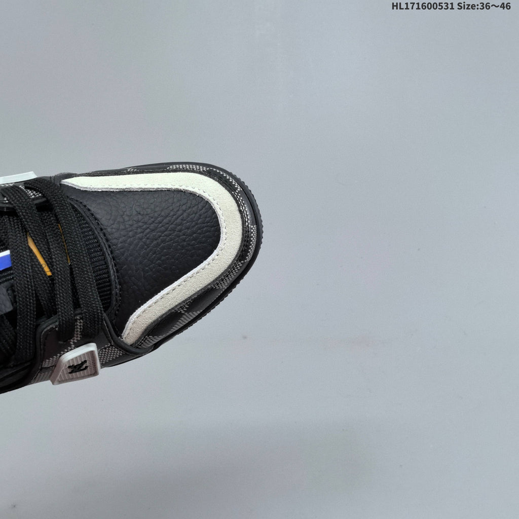 Louis Vuitton Black and Gray Checkerboard Low-Cut Sneakers - product image from the listing.