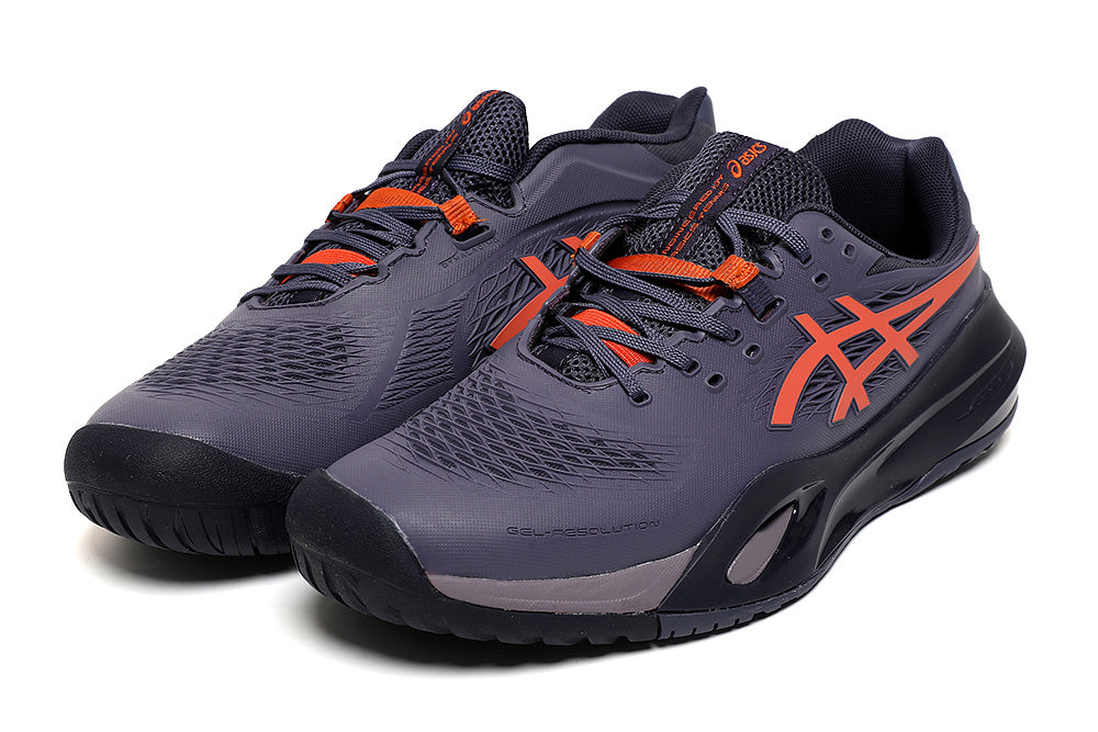 ASICS Gel-Resolution Tennis Shoes in Violet and Orange - product image from the listing.