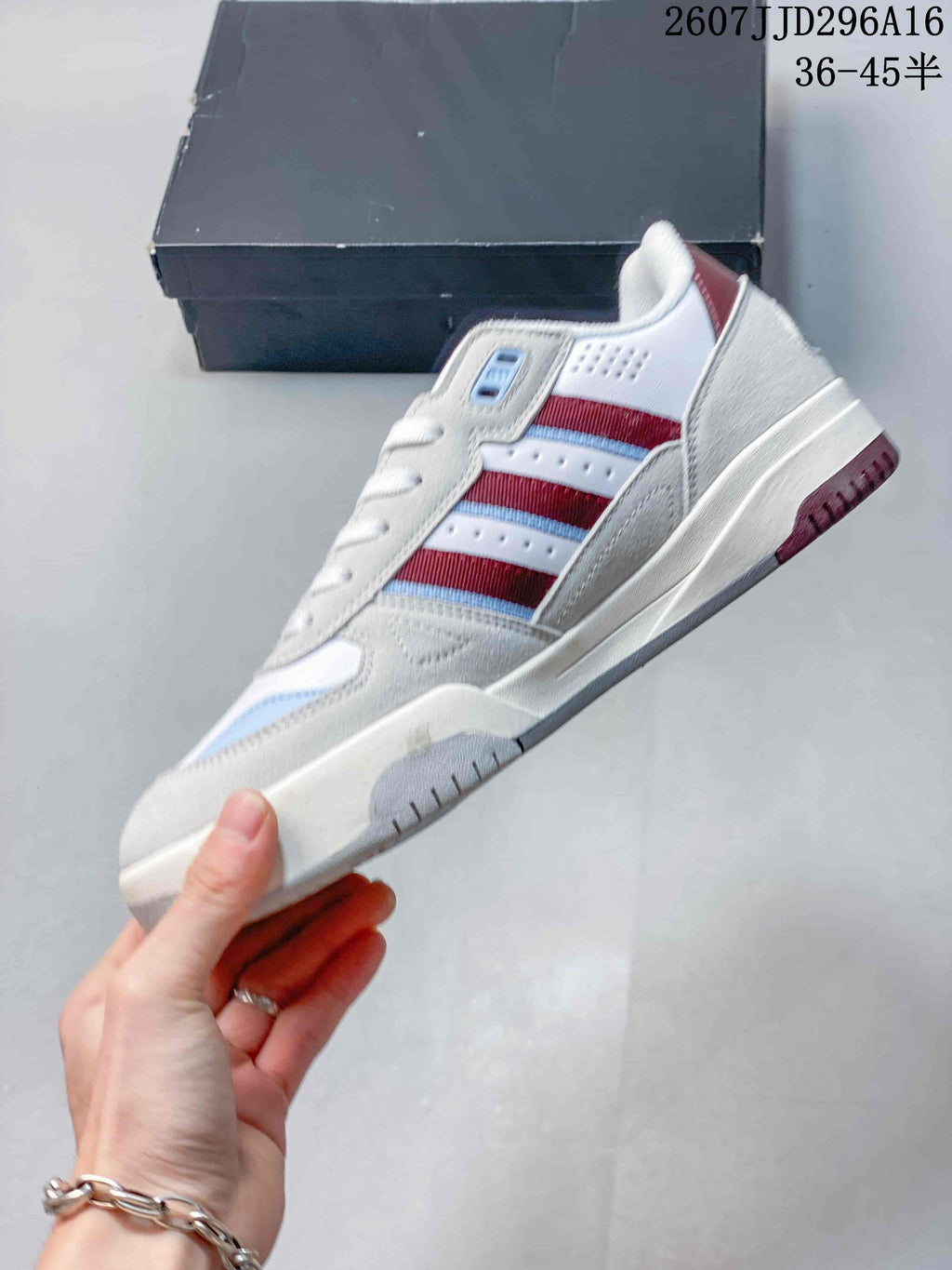 adidas Originals Tekkira Cup Sneakers in White Red Blue 07JJD296A16 - product image from the listing.