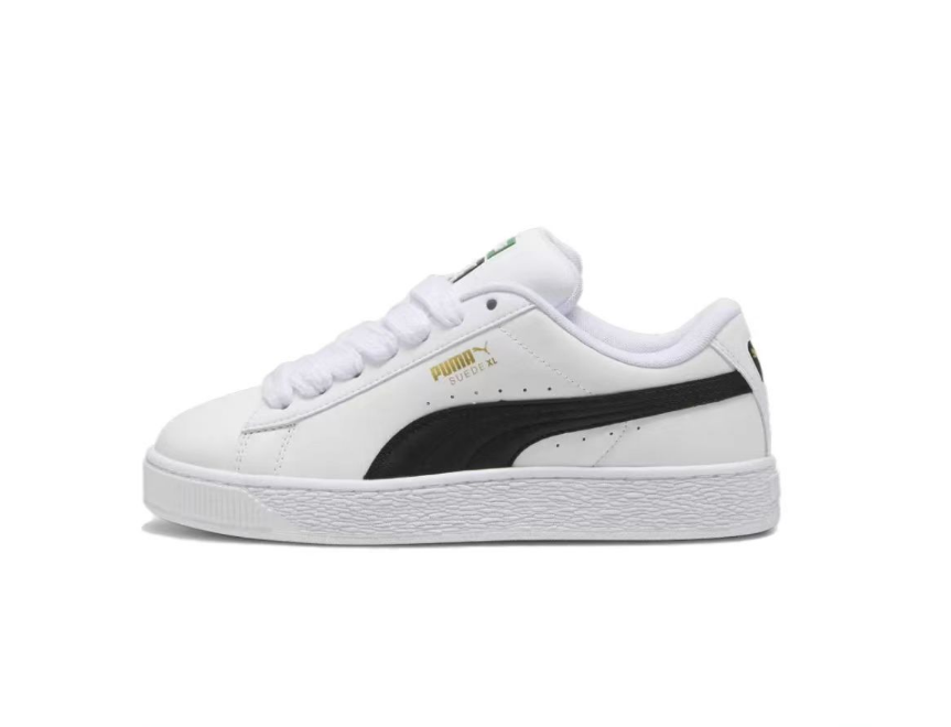 White and Black PUMA Suede XL Platform Sneakers - product image from the listing.