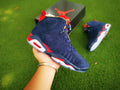 Air Jordan 6 Charity Sneakers in Navy, Red and White - product image from the listing.