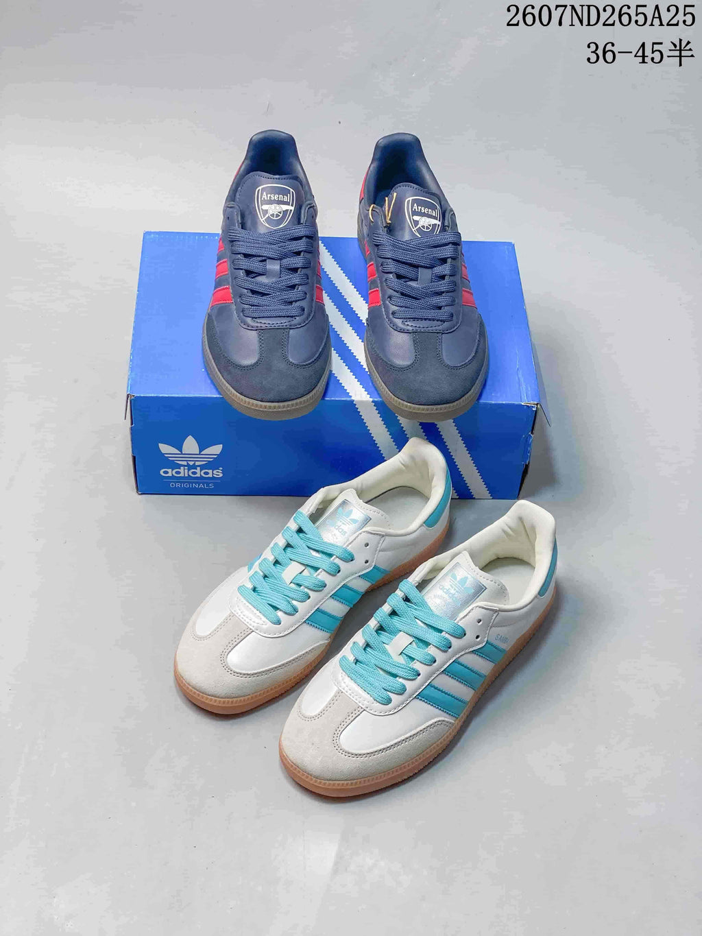 adidas Samba Low-Top Sneakers in Blue or in White - product image from the listing.
