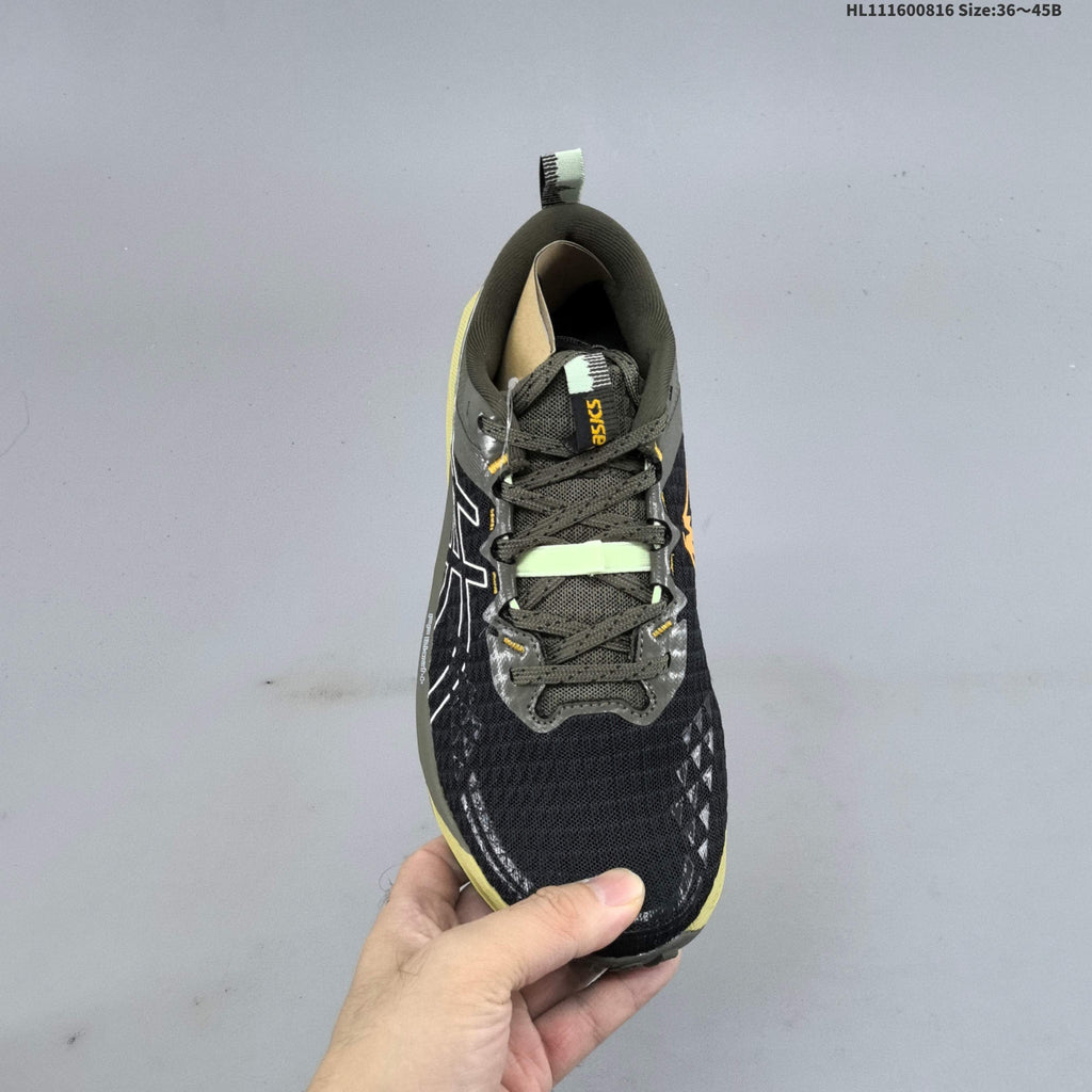 ASICS GEL-TRABUCO 13 Trail Running Shoes, in Black and Olive - product image from the listing.