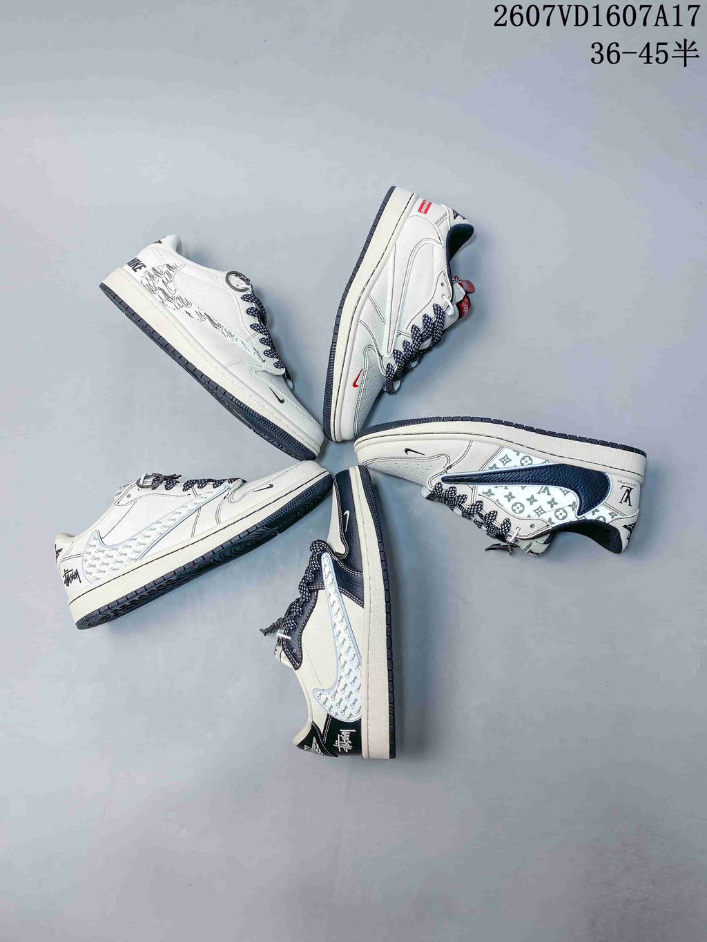 Graphic Sneakers White Dark Details - Jordan 1 Low 2607VD1607A17 - product image from the listing.