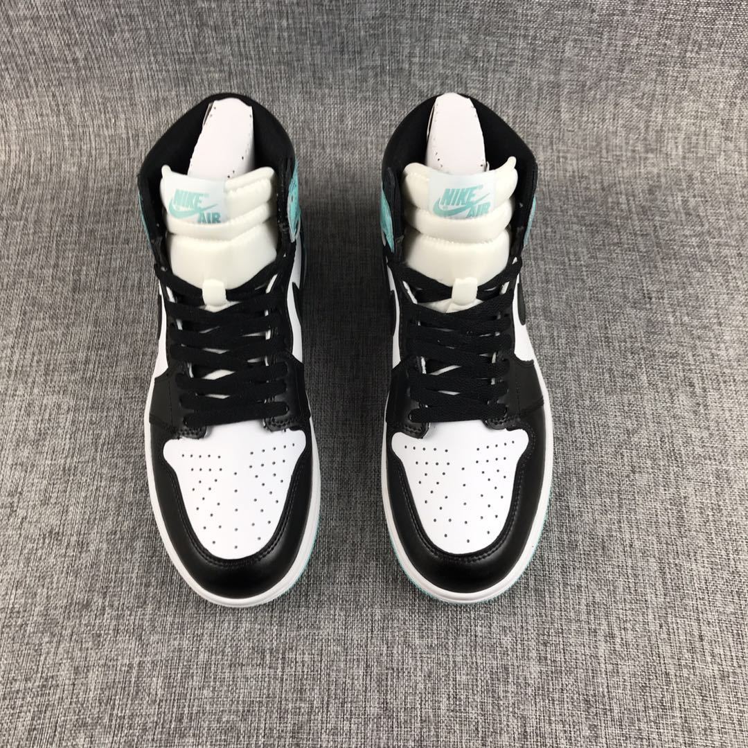 Air Jordan 1 High Mint Green Black White Sneakers - product image from the listing.