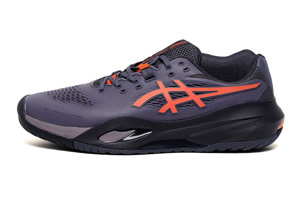 ASICS Gel-Resolution Tennis Shoes in Violet and Orange - product image from the listing.